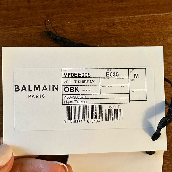 Balmain Logo Pink Boxy Short Sleeve Graphic Tee Sz Medium - Picture 14 of 16